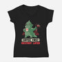 Coffee First Destroy Later-womens v-neck tee-eduely