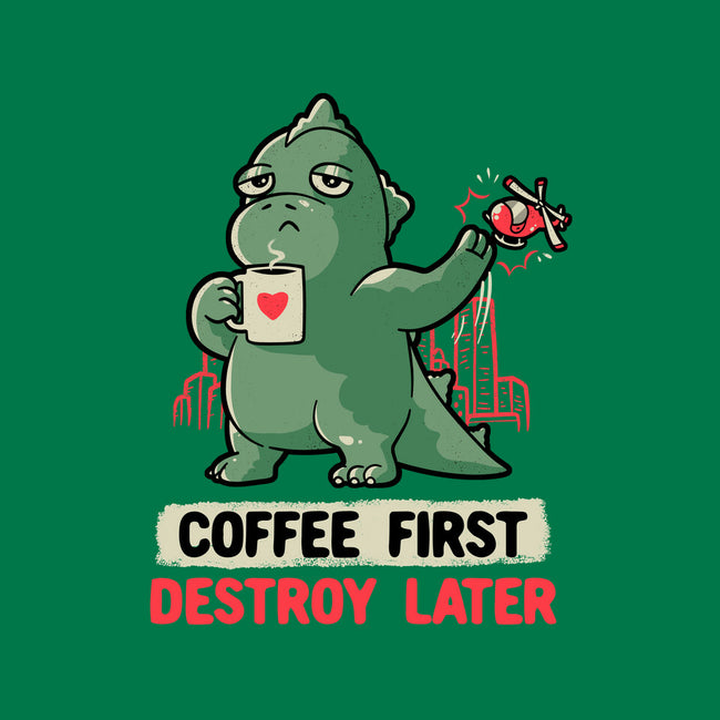 Coffee First Destroy Later-none non-removable cover w insert throw pillow-eduely