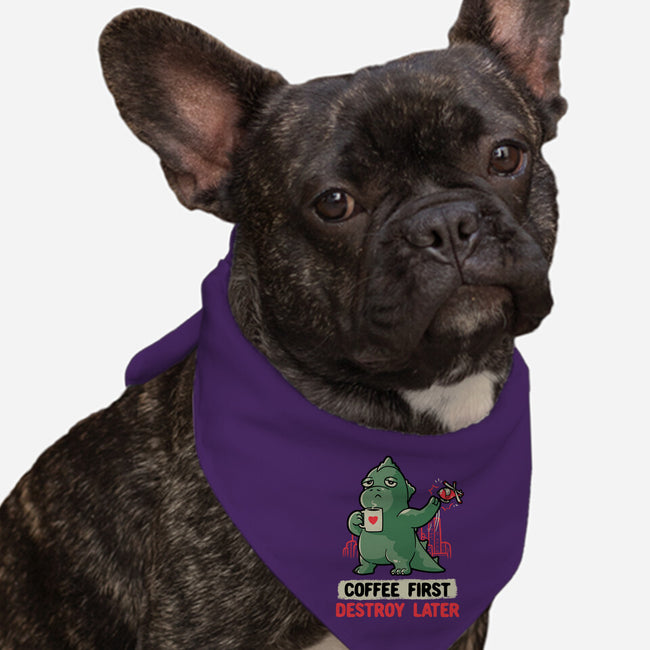 Coffee First Destroy Later-dog bandana pet collar-eduely