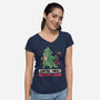 Coffee First Destroy Later-womens v-neck tee-eduely