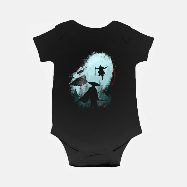 Samurai Way-baby basic onesie-rocketman_art