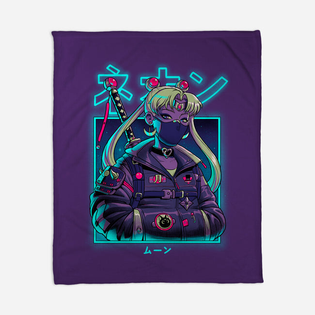 Neon Moon-none fleece blanket-Bruno Mota