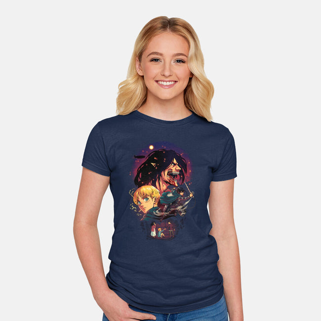 The Wings of Freedom-womens fitted tee-Corgibutt