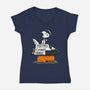 Astro Camp-womens v-neck tee-doodletoots