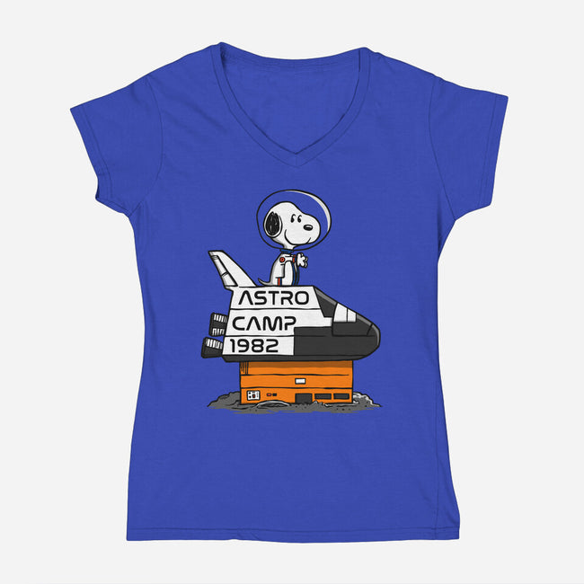 Astro Camp-womens v-neck tee-doodletoots