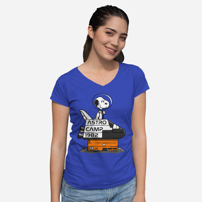 Astro Camp-womens v-neck tee-doodletoots