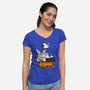 Astro Camp-womens v-neck tee-doodletoots