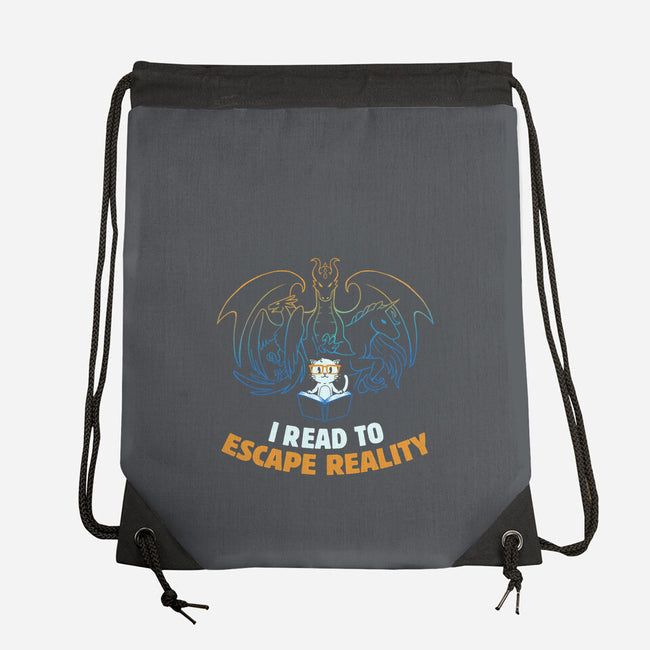 I Read to Escape Reality-none drawstring bag-koalastudio