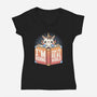 Hiding From the Real World-womens v-neck tee-koalastudio