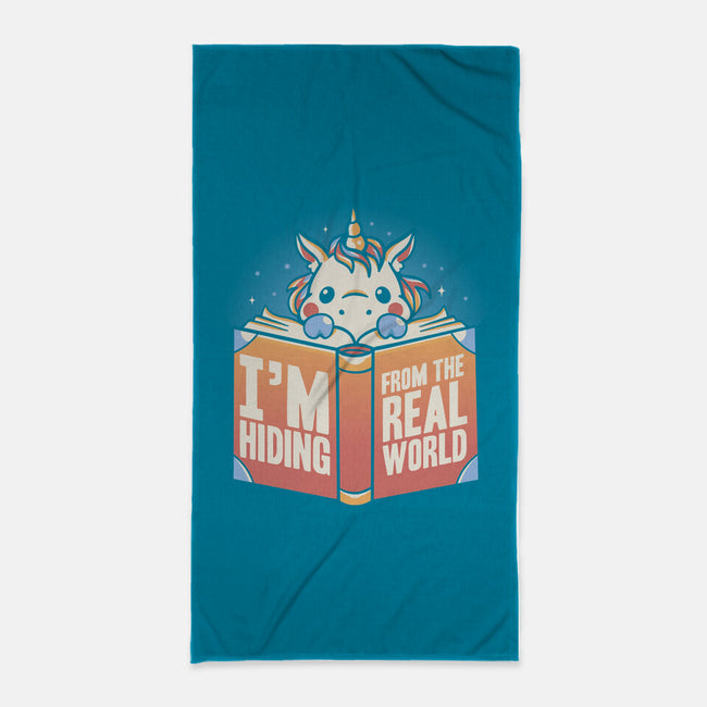 Hiding From the Real World-none beach towel-koalastudio