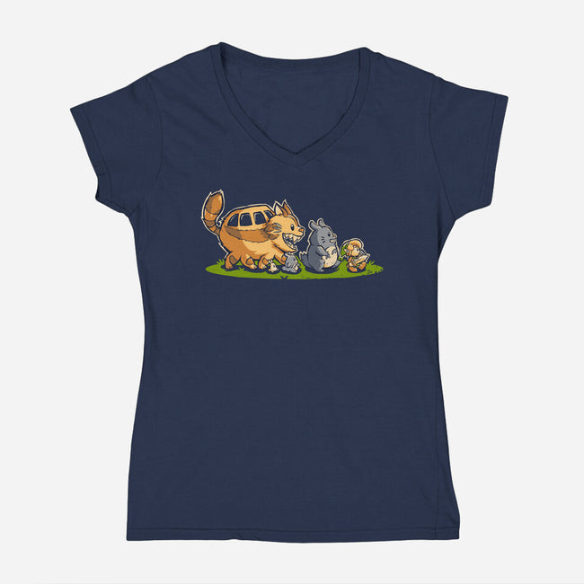 Follow Me-womens v-neck tee-angus_pablo