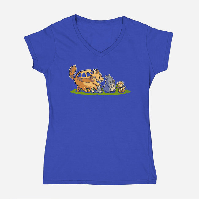Follow Me-womens v-neck tee-angus_pablo