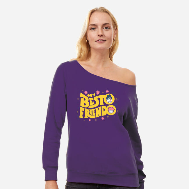 My Besto Friendo-womens off shoulder sweatshirt-RegLapid