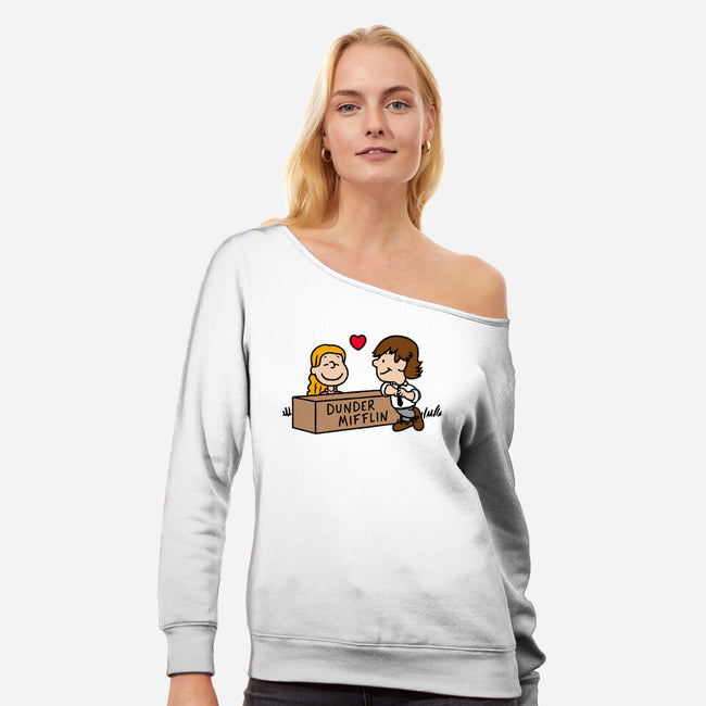 Office Love!-womens off shoulder sweatshirt-Raffiti