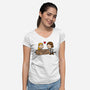 Office Love!-womens v-neck tee-Raffiti