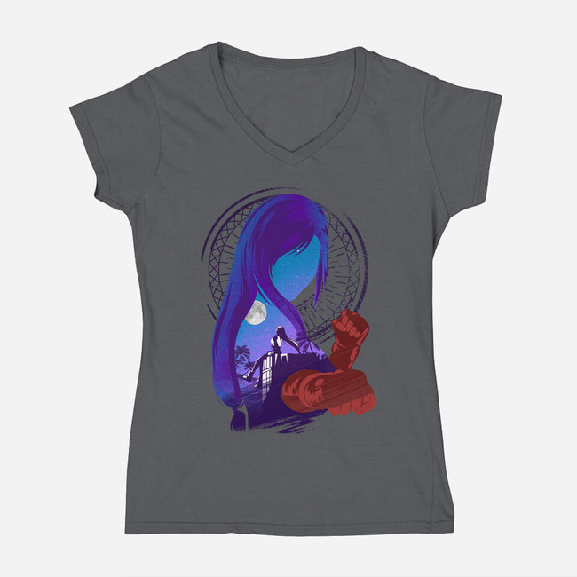 Childhood Friend-womens v-neck tee-hypertwenty