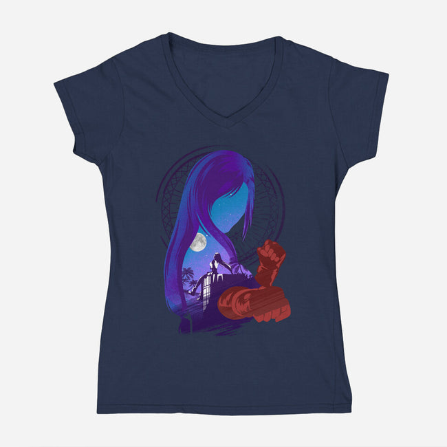 Childhood Friend-womens v-neck tee-hypertwenty