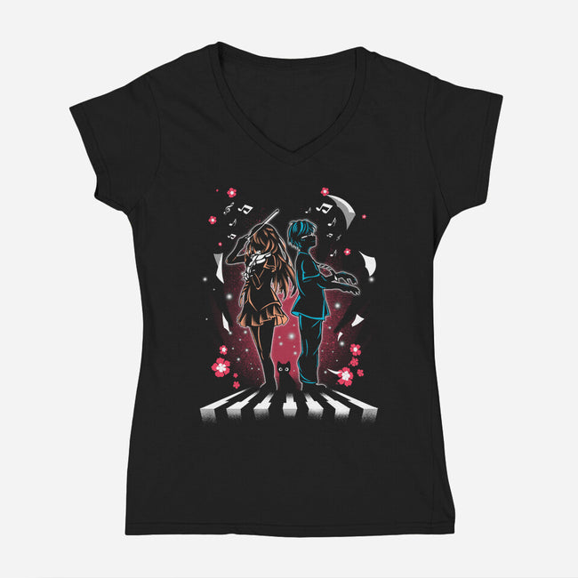 Lie In April-womens v-neck tee-constantine2454