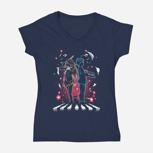 Lie In April-womens v-neck tee-constantine2454