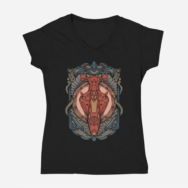 Outlaw Star-womens v-neck tee-hirolabs