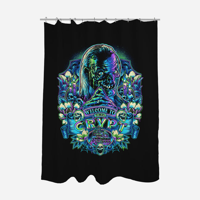 Welcome To The Crypt-none polyester shower curtain-glitchygorilla