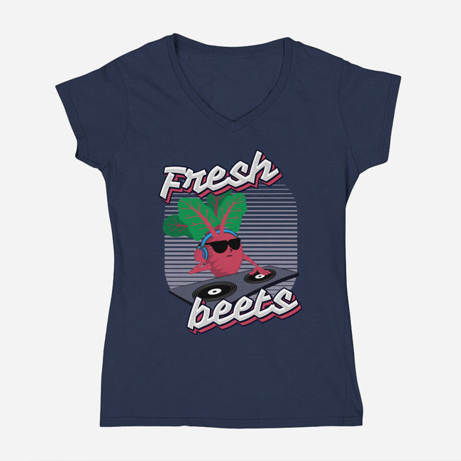 Fresh Beets-womens v-neck tee-RoboMega