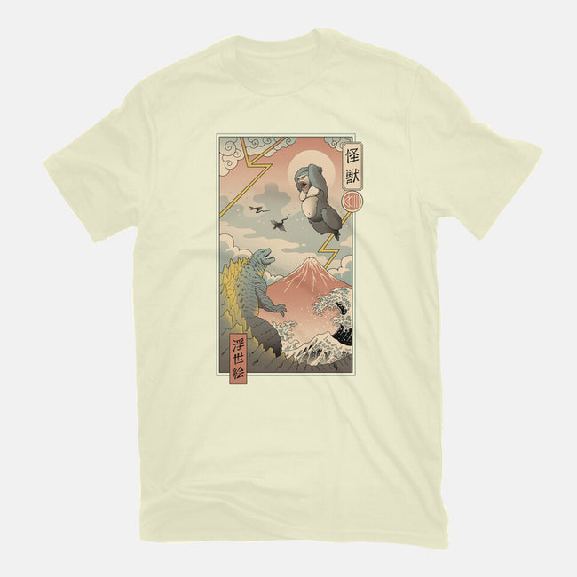 Kaiju Fight In Edo-womens basic tee-vp021
