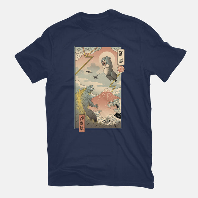 Kaiju Fight In Edo-womens basic tee-vp021