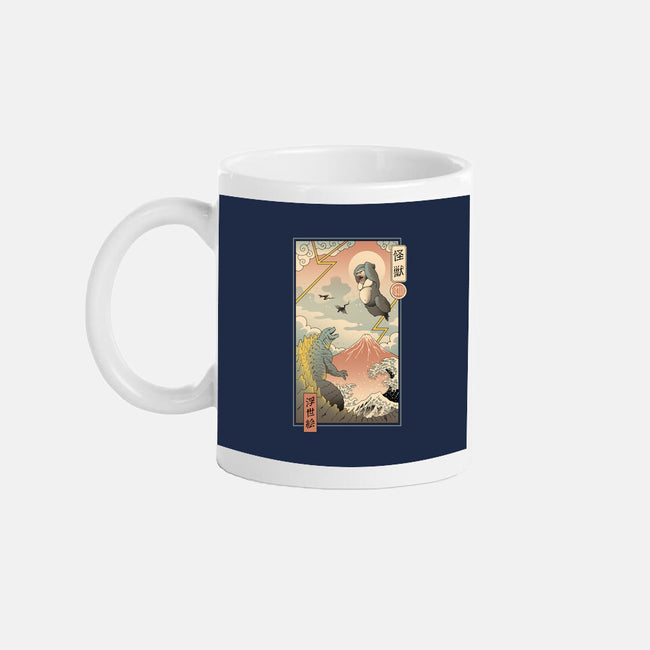 Kaiju Fight In Edo-none glossy mug-vp021