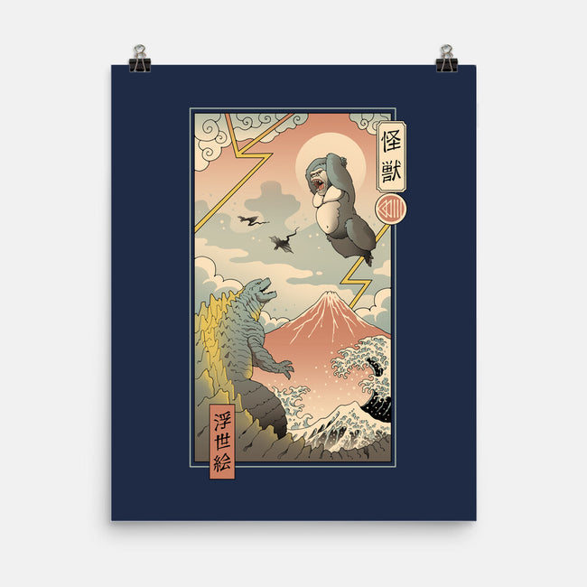 Kaiju Fight In Edo-none matte poster-vp021