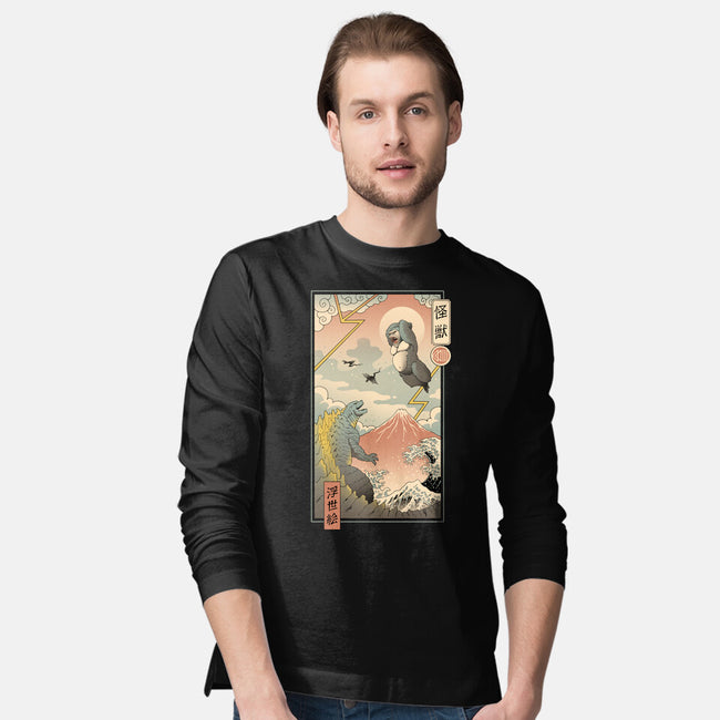 Kaiju Fight In Edo-mens long sleeved tee-vp021