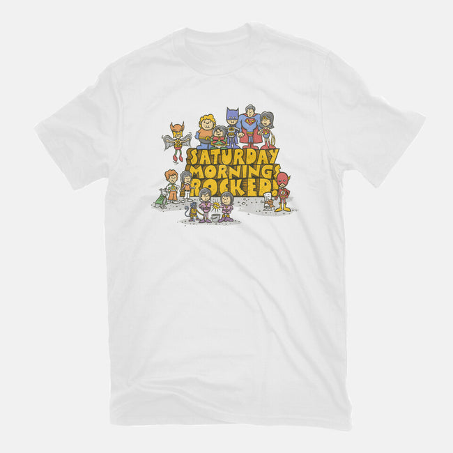 Saturday Mornings Rocked!-womens basic tee-kg07