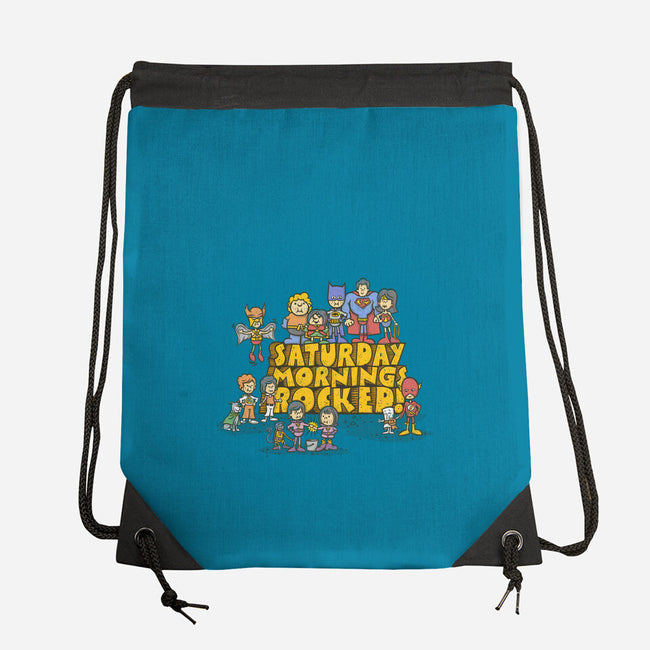 Saturday Mornings Rocked!-none drawstring bag-kg07