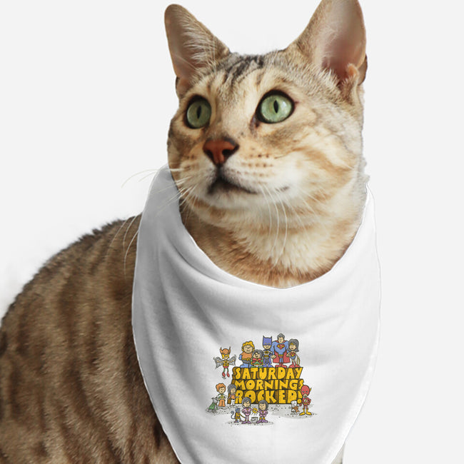 Saturday Mornings Rocked!-cat bandana pet collar-kg07