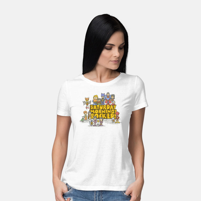 Saturday Mornings Rocked!-womens basic tee-kg07