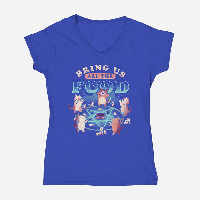 Bring Us All the Food-womens v-neck tee-eduely