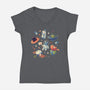 Cats in Space-womens v-neck tee-Geekydog
