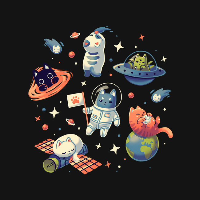 Cats in Space-womens off shoulder tee-Geekydog