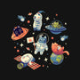 Cats in Space-none fleece blanket-Geekydog