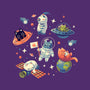 Cats in Space-womens off shoulder sweatshirt-Geekydog