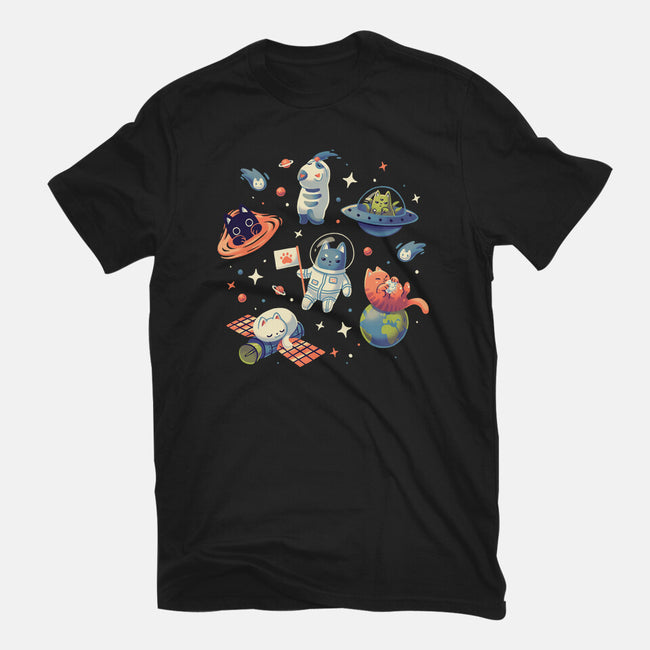 Cats in Space-womens basic tee-Geekydog