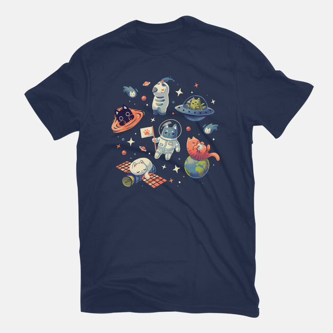 Cats in Space-womens basic tee-Geekydog