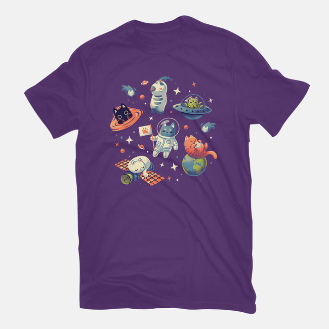 Cats in Space-womens basic tee-Geekydog