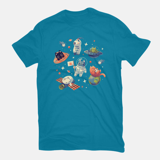Cats in Space-womens basic tee-Geekydog