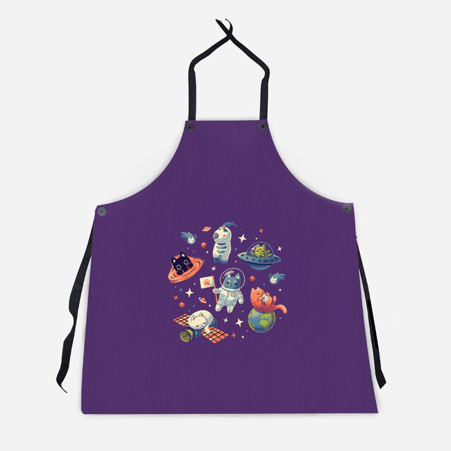 Cats in Space-unisex kitchen apron-Geekydog