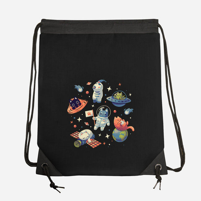 Cats in Space-none drawstring bag-Geekydog