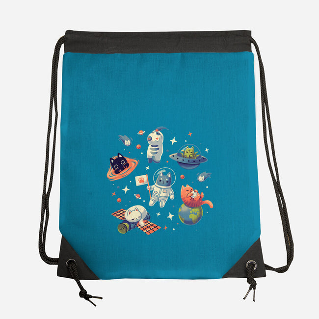 Cats in Space-none drawstring bag-Geekydog