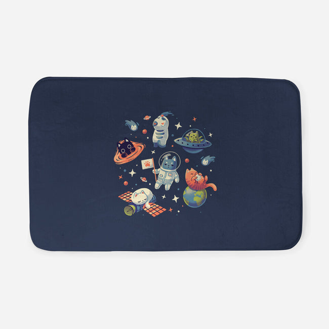 Cats in Space-none memory foam bath mat-Geekydog