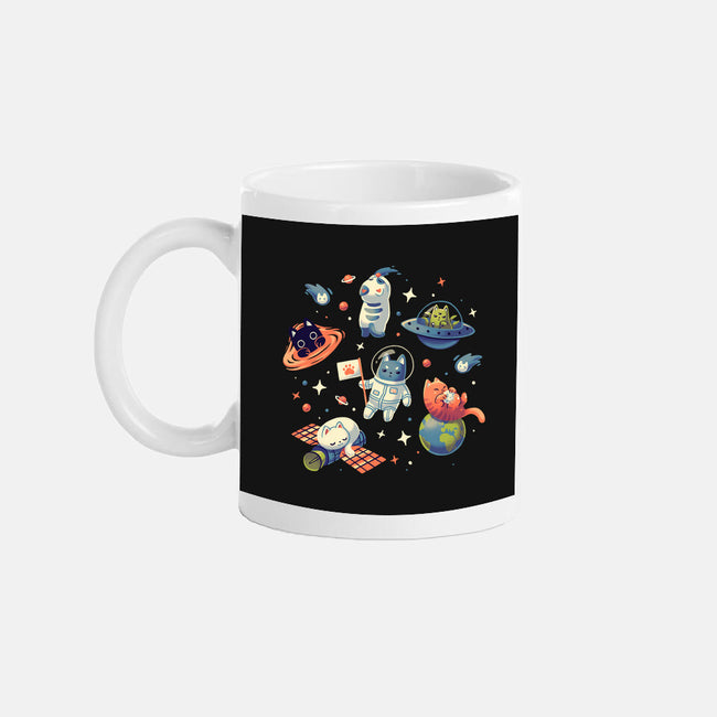 Cats in Space-none glossy mug-Geekydog