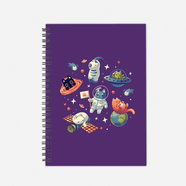 Cats in Space-none dot grid notebook-Geekydog
